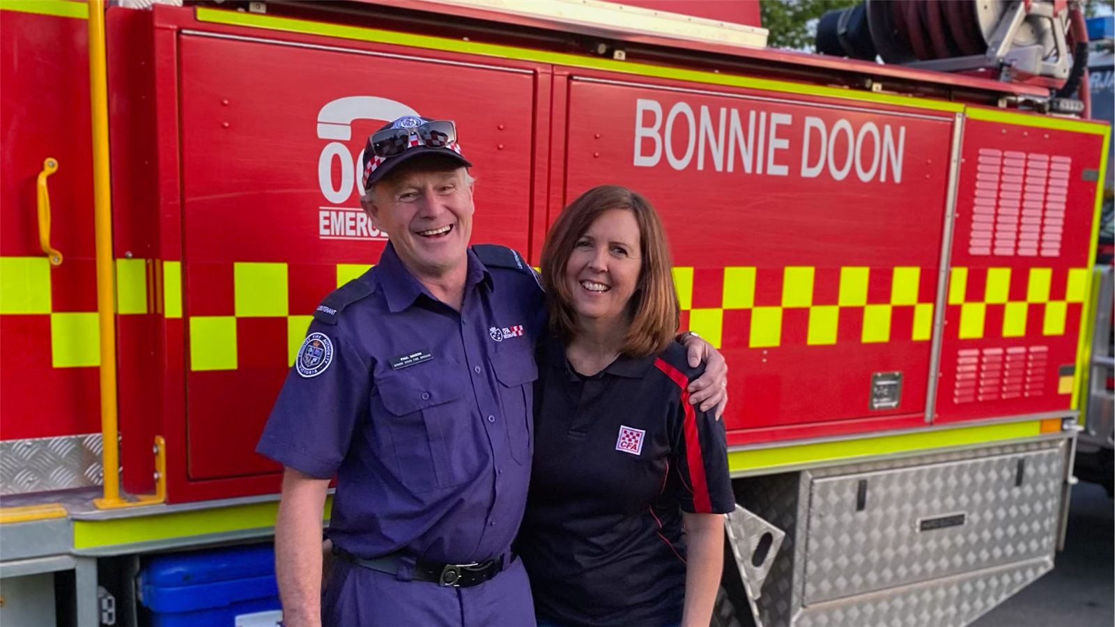 Paul and Linda are volunteers with Bonnie Doon Fire Brigade